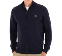 Lacoste Cotton Zip Through Sweater Navy