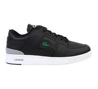 Lacoste Court Cage 0721 1 SMA Lace-Up Black Smooth Leather Mens Trainers 741SMA0