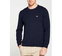 Lacoste Crew Knit Jumper - Navy, Navy, Size S, Men Navy