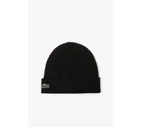 Lacoste Croc Logo Ribbed Beanie Black Lacoste Black One Size