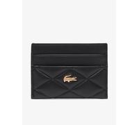 Lacoste Crocodelle Leather Cardholder, Black, Women Black