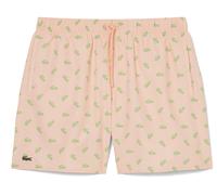Lacoste Crocodile Print Mid Length Swim Shorts Rose Pale