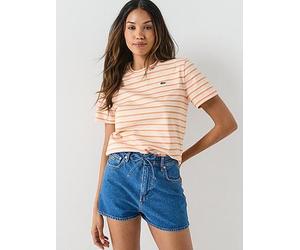 Lacoste Denim Bermuda Shorts, Blue, Size 12, Women Blue