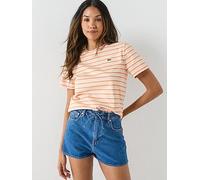 Lacoste Denim Bermuda Shorts, Blue, Size 8, Women Blue