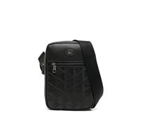 Lacoste embossed-monogram panelled messenger bag - Black One Size