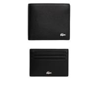 Lacoste FG leather billfold & card holder gift set - Black One Size
