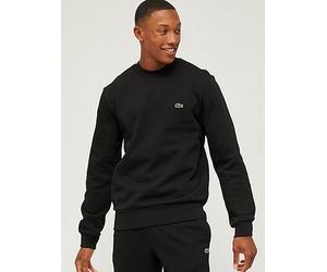 Lacoste Fleece Jersey Crew Sweat Top, Black, Size S, Men Black