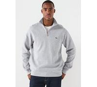 Lacoste Fleece Quarter Zip Sweat Top, Grey, Size 2Xl, Men Grey