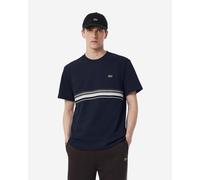Lacoste French Made Striped Band Short Sleeve T-Shirt Navy Blue - XXL