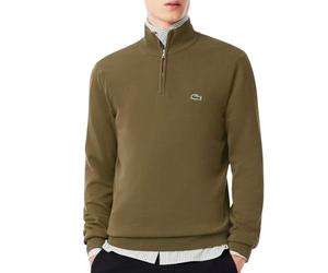 Lacoste Half Zip Logo Mens Sweatshirt - Olive E9F