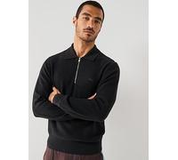Lacoste Half Zip Polo Knitted Jumper- Black, Black, Size Xl, Men Black