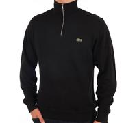 Lacoste Men's Zippered Stand-Up Collar Cotton Sweatshirt Size 5 - L Black