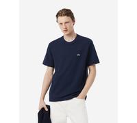Lacoste Heavy Cotton and Linen Short Sleeve T-Shirt Navy Blue - S