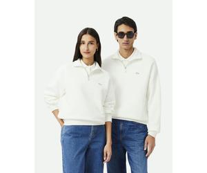 Lacoste Heavy Fleece Half Zip Sweatshirt White - S
