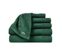 Lacoste Heritage Supima Cotton 6-Piece Towel Set, 2 Bath Towels, 2 Hand Towels, 2 Washcloths, Eden - Highly Absorbent & Quick Drying, Bathroom Essential, Machine Washable