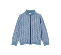 Lacoste High Neck Zip-Up Paris Monogram Sweatshirt, Kids, Unisex, Age 14, 14 Years, Blue, Embroidered Logo, SJ1233