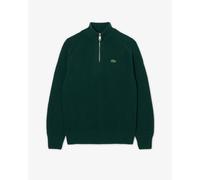 Lacoste High Zip Neck Thick Rib Knit Mens Wool Sweater - Sinople YZP - Sinople YZP - XL