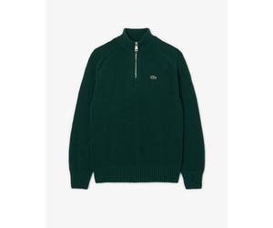 Lacoste High Zip Neck Thick Rib Knit Mens Wool Sweater - Sinople YZP - Sinople YZP - XL