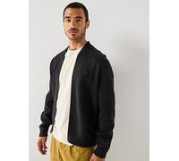 Lacoste Interlock Heavyweight Knitted Bomber, Black, Size L, Men Black