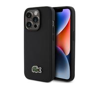 Lacoste iPhone 15 Pro Max Case, Black - Iconic Petit Piqué Woven Logo MagSafe