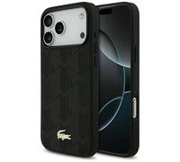 Lacoste iPhone 17 Pro Max Hardcase Leather Case Black Gold Crocodile Logo