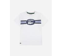 Lacoste Kids Lacoste Boys Striped Logo T-Shirt in White - White - XL (12 Yrs)