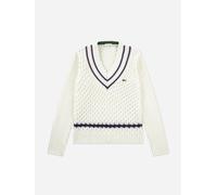 Lacoste Kids Lacoste Girls Mixed Stitch Jumper in Ivory - Ivory - L (12 Yrs)