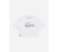 Lacoste Kids Lacoste Girls Monogram T-Shirt in White - White - 8 Yrs