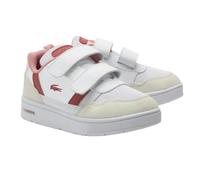 Lacoste Kids T-Clip Synthetic Suede Trainers - White/Pink - 3 UK Child - White/Pink - 100% Mixed