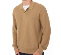Lacoste Knitted Long Sleeve Polo Shirt Camel