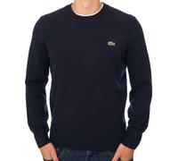Lacoste Mens Classic Fit Wool Crewneck Jumper - Colour: 166 Navy Blue - Size: 6/XL