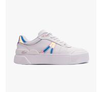 Lacoste Women's L002 Evo Holographic Leather Trainers Size 5 UK White & Light Pink