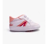Lacoste Baby Boy Trainers, Infant Low-Tops,Low Shoe,Street Shoe,lace up Shoe,Sports Shoe,Leisure,Weiss/Pink,19 EU / 3 UK