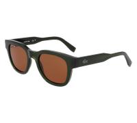 Lacoste L6023S 275 Unisex Sunglasses Bio-inject Green Brown Round Normal