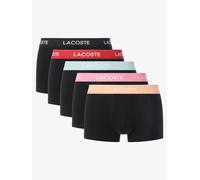 Lacoste Men's 5 Pack Cotton Stretch Trunks, Black