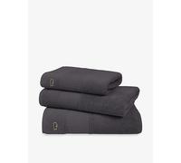 Lacoste Lacoste Casual Logo-Embroidered Cotton Bath Sheet 90cm x 150cm Orange Face Mitt