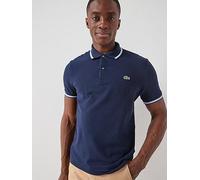 Lacoste Lacoste Regular Fit L.12.12 Stripe Collar Pique Polo Shirt, Navy, Size M, Men Navy