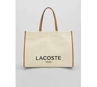 Lacoste Large Logo Canvas Tote, Beige, Women Beige