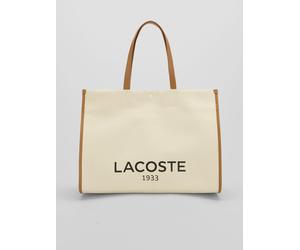 Lacoste Large Logo Canvas Tote, Beige, Women Beige