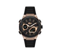 Lacoste LC33 Black Dial Bronze Tone Silicone Strap Watch