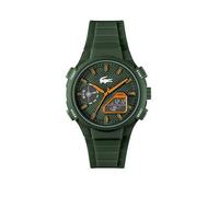 Lacoste Analog-Digital Multifunction Quartz Watch for Men LC33 Collection with Green Silicone Bracelet - 2011367