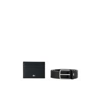 Lacoste leather belt and cardholder set - Black S-L