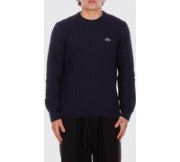 LACOSTE Logo Cable Knit Cotton Crewneck Sweater - Size: 5 - male