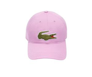 Lacoste Logo Cotton Twill Adjustable Baseball Cap (One Size) (Pink)