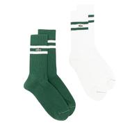 Lacoste logo-patch striped socks pack - Green 43-46