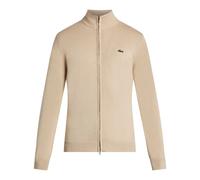 Lacoste logo-patch zip-up cardigan - Neutrals 4