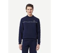Lacoste Logo Trim Fleece Sweatshirt Navy Blue White - S