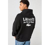 Lacoste Loose Fit Backprint Hoodie, Black, Size S, Men Black