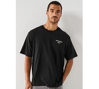 Lacoste Loose Fit Heavy Jersey Backprint T-shirt - Black, Black, Size Xl, Men Black