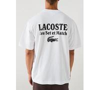 Lacoste Loose Fit Heavy Jersey Backprint T-shirt - White, White, Size 2Xl, Men White